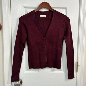 Nine West Fitted Sweater Sculpt Ribbed Cardigan